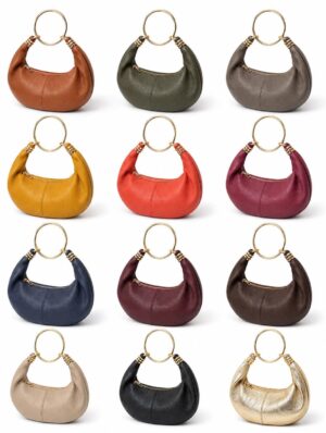 Alternative view of BOLSO CUERO ANILLA ORO 2279