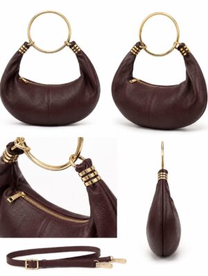 BOLSO CUERO ANILLA ORO 2279